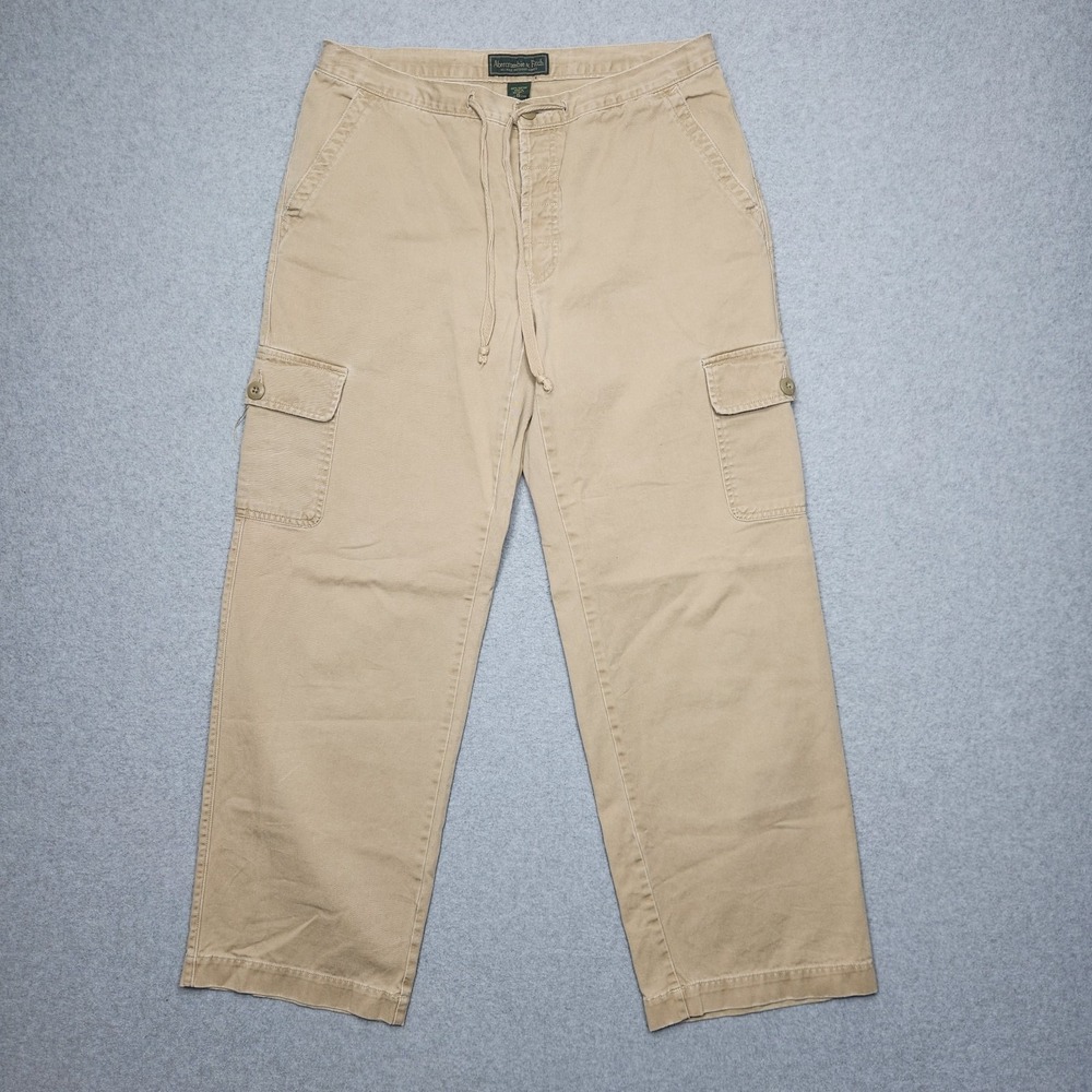 Vintage Abercrombie & Fitch Pants Mens 32x30 Beige Khaki Cargo‎ Outdoors 90s